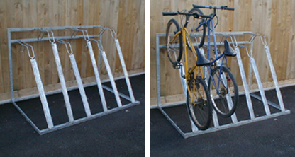 semi vertical cycle racks
