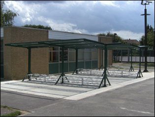 gullwing cycle shelter high/low racks